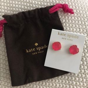 Kate Spade Stud Earrings-translucent hot pink